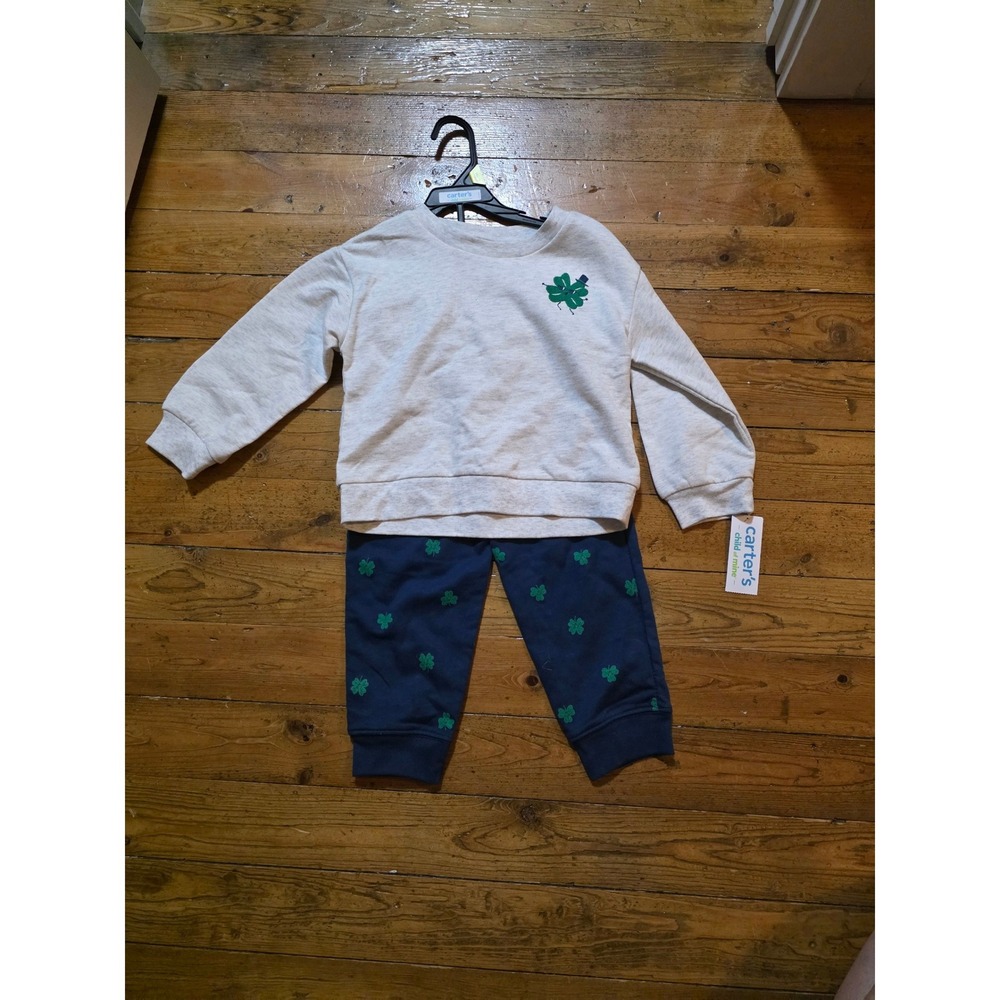 Child of Mine by Carters Baby 2pc Shamrock Sweatshirt Jogger Set St Patricks Day